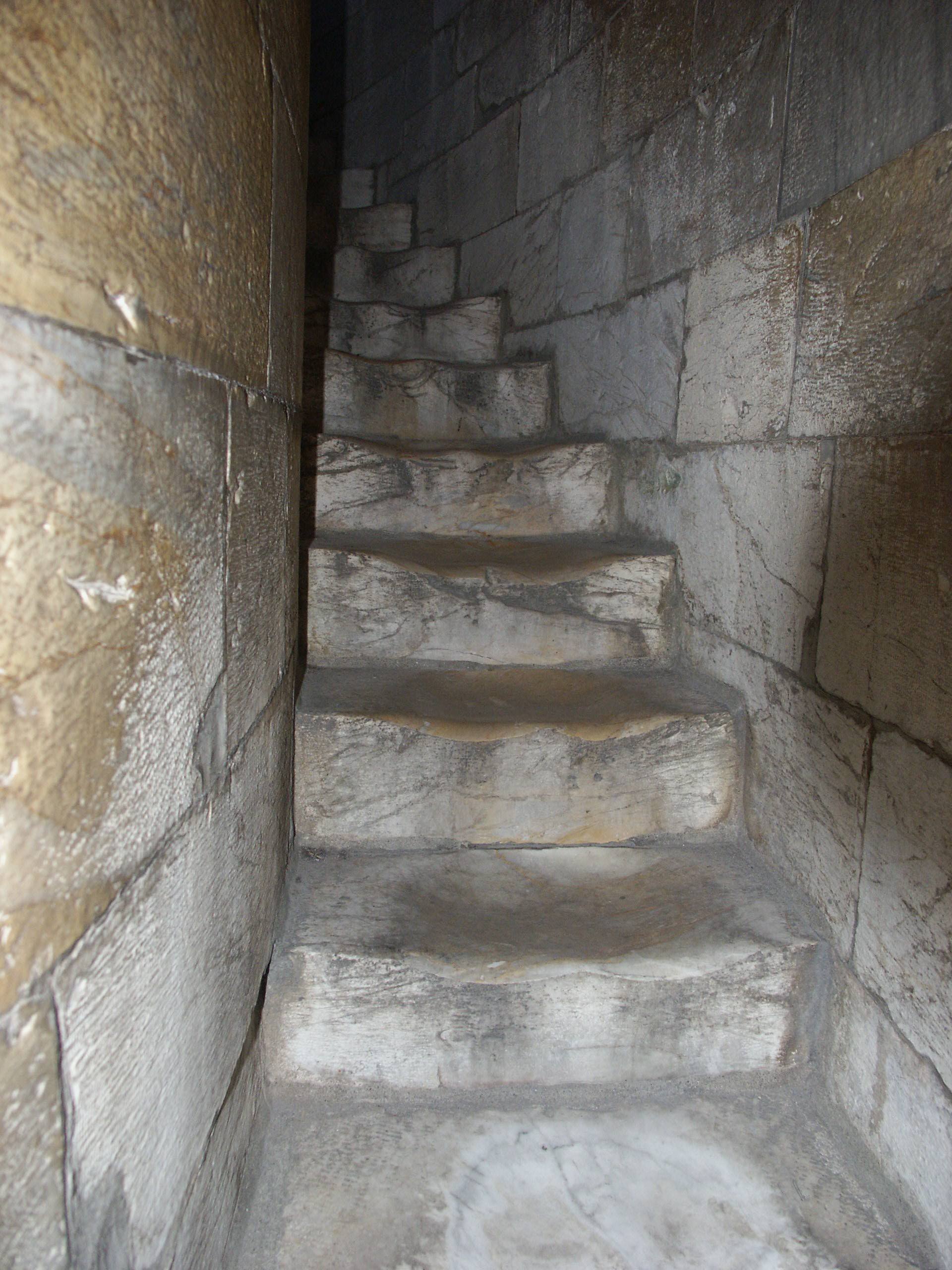 wear patterns in stone steps